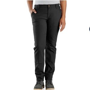Carhartt Double Front Work Pants Women 18 Tall Black Rugged Flex 104296-BLK